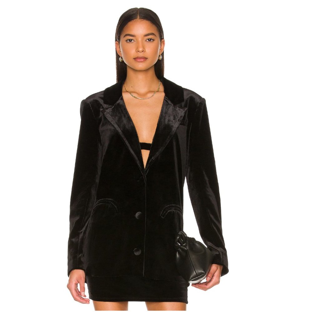Camilia Coelho Lori Oversized Blazer | Black Velvet Blazer NWT Size Small